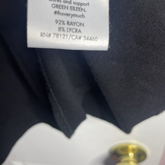 Eileen Fisher Mini Dress Women XS Viscose Stretch Jersey Dress Black Half Sleeve - Picture 4 of 8